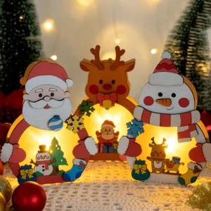 민화샵 크리스마스 MDF 무드등 산타 눈사람 루돌프 크리스마스무드등 DIY키트 초등미술 조명 만들기