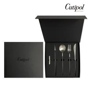 [큐티폴] 고아 블랙실버 디너 4종 선물세트(디너스푼,디너포크,디너나이프,젓가락세트)
