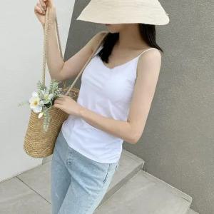 여자 내의 편한 브라탑 SS 캡내장 끈 나시_3