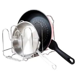 메탈 와이어 후라이팬 정리대/주방/수납/거치대/싱크대/도마/선반/식당/펜션/부엌/씽크대/접시/냄비