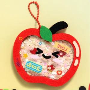 가을미술 귀여운 사과 키링 diy 쉐이커 키링만들기 키트 어르신공예 캐릭터