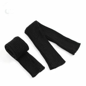 LUNAMAY 여성암워머 골프팔토시 블랙 골지 니트 롱 암워머