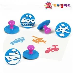 키즈맘아트 도장놀이 디오메 스탬프 6종세트 (이동수단)