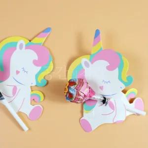 막대사탕 구디백 포장 종이 50장 유니콘 모양 데코 페이퍼 꾸미기 선물 답례품 파티