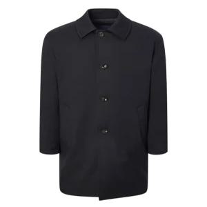 마에스트로 남성 24FW [스테디셀러] 네이비 단색 울혼방 구스다운 트렌치코트 WATR4D083N3