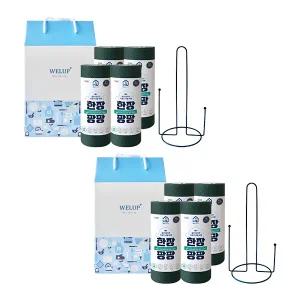 웰업 한장팡팡 세제일체형 일회용 수세미 60매 4롤 기프트 세트 x2