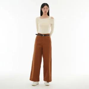 벨트 세트 코듀로이 와이드 롱팬츠 AP4WPA51