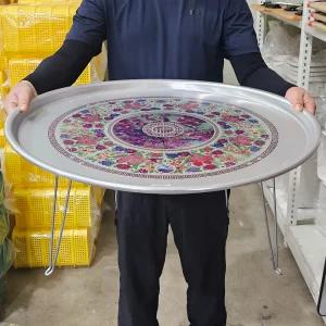 대원 알루미늄 발상 (별왕대 67.5cm) 양은 접이식 밥상 좌식 레트로 다과상 업소용