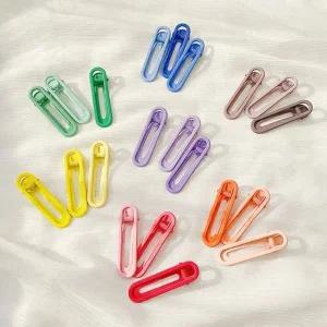 [하프클럽/]여성 여아 주니어 라운드 컬러 헤어핀 집게핀