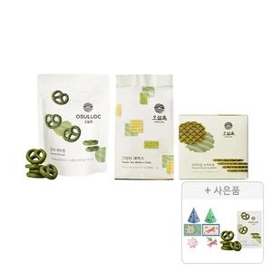 오설록 티푸드 3종(프레첼+그린티웨하스+와플)+증정(말차프레첼,1개+ 홀리데이 파티팩,1개) 