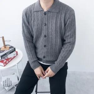 [모노폴로지]꽈배기 남녀공용 니트 가디건 코디 오버핏 카라 울가디건 두꺼운 따뜻한 가을 겨울 가디건