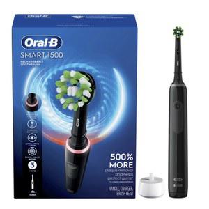 Oral-B 스마트 1500 전동 충전식 배터리 칫솔, 검은색