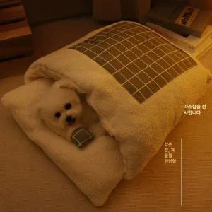 고양이 침낭 이불 벚꽃 따뜻한 숨숨집