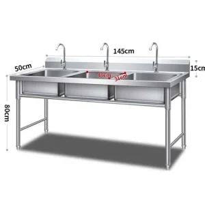 업소용 싱크대 캐비닛 브라켓 주방 상업용 씽크대 싱크대 - 145x50x80cm