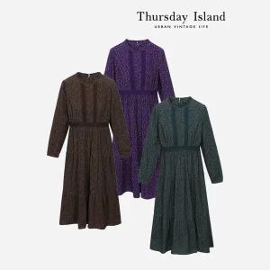 [Thursday Island] 레이스 MIX 패턴 코듀로이 원피스(T238MOP244W)