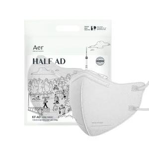 아에르 KF-AD 비말차단 하프마스크 화이트 초소형(XS) 25매(유통기한 26-05)