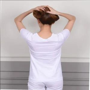 여성 반팔런닝 트라이 여성반팔런닝 편안한 여반런닝 면100 백색