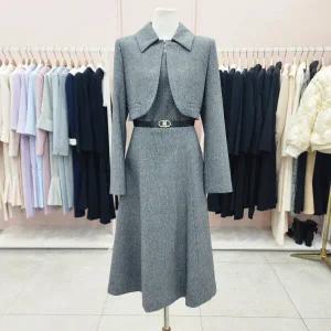 쟈켓형 벨티드 정장 플레어원피스S244M602A13_JK