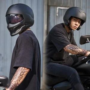 올검 베트맨 레트로 풀커버 전갈 스쿠터 전면 탈부착 오토바이 헬멧