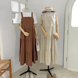 여자 벚꽃 SS 나들이 뷔스티에 캉캉 롱원피스_4