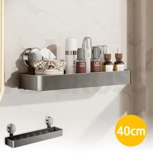 알루미늄 무타공 다용도 선반 초강력 흡착식 접착식 부착실 무타공 욕실 화장실 주방 다용도 선반 40cm