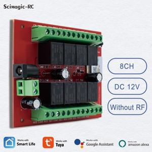 8채널 투야 와이파이 스위치 모듈 DC 12V 무선 릴레이 앱 원격 제어 DIY 스마트 홈 자동화 알렉사
