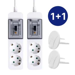 2개세트 코니야 멀티탭 고용량 국산 4000W 고전력 누전차단 2구 4.5M 화이트