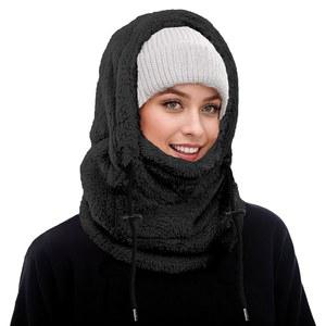 발라클라바 스키 및 사이클링 블랙 마스크, 남녀 겨울 모자, 여성 스키복 웜 칼라, 추운 날씨 스포츠 스트리트 패션 아웃도어 의류, 울 웜 스카프 후드