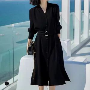 클라셰 (77까지)레이디블랙럭셔리원피스+벨트SET_B5F0316