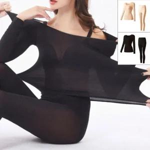 [옷자락]여성 겨울 보온 스판 무지컬러 내의 상하의 세트