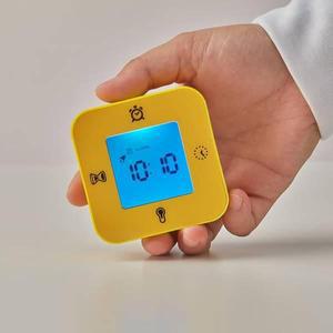 이케아 클로키스 시계 온도계 알람 타이머 다크옐로 7x3x7cm 디지털 벽시계 알람