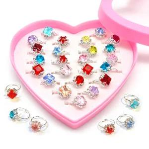보석 큐빅 러블리 반지 24종 세트 4세 아동 반지/팬시/유아/어린이/아기/어린이날/선물/단체/어린이집/유아