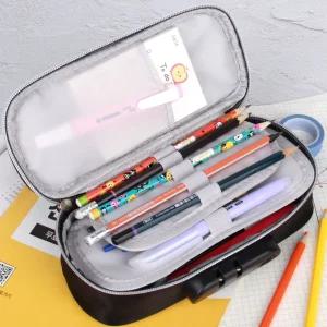 비밀 번호 대용량 잠금 필통 블랙 저학년 자물쇠