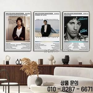 브루스 스프링스틴 음악 앨범 The River Born To Run 웨스턴 스타즈 록 포스터 캔버스 페인팅 벽 그림 홈