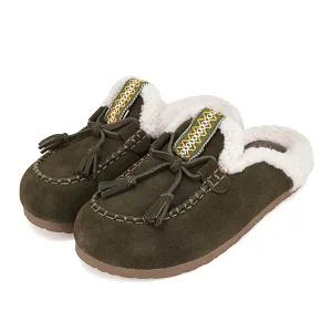 [25FW 신상] 바바라 소가죽 오블리크 여성 퍼 로퍼뮬 3cm_BBI567