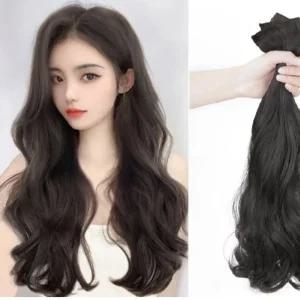 하누엘 인조모 헤어 피스 컬 부분 가발 똑딱 핀 붙임 파마 긴머리 가모