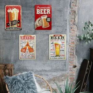 [콩심팥심]빈티지 소품 맥주 철제 거품 인테리어 액자 호프집장