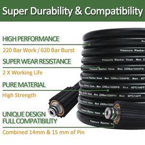고압 세척기 호스 코드 파이프 CarWash 워터 청소 연장 M22-Pin 14/15 Karcher Elitech Interskol Huter 용