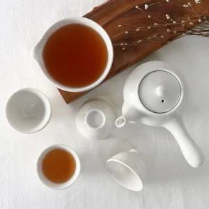 백자 5인 다기세트 7p 도자기 다도 찻잔 전통