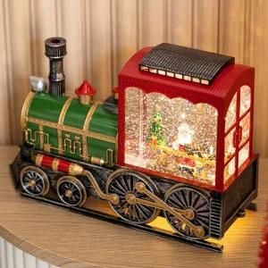 크리스마스 기차 워터오르골  어댑터포함) 고급 LED 대형 장식 30x20cm 스노우볼 소품 용품 데코 무드등