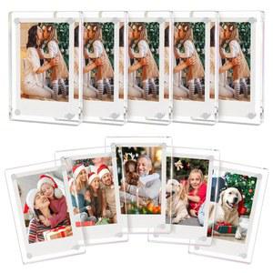 AITE 아크릴 냉장고 마그네틱 프레임, 양면 자석 액자, 포토 프레임 투명 디스플레이 없는 홈 데코 후지필름 인스탁스 미니, 2.36 x 3.54 인치, 팩 10