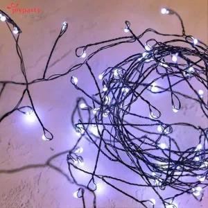 [텐바이텐]크리스마스 건전지 지네전구 100P 검정선 백색등 3m 트리 장식 조명