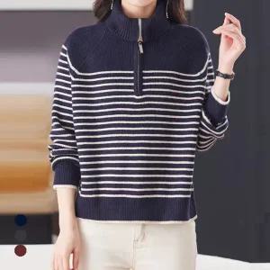 KARRA 코지스트라이프반집업니트_A5W0169