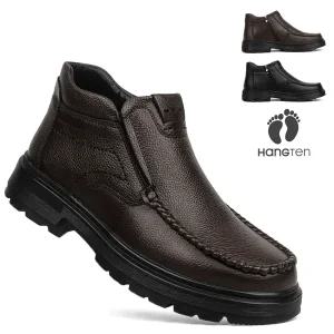 행텐 소가죽 남자 털부츠 겨울 방한화 지퍼워커 남성 따뜻한 털안감 미끄럼방지 캐주얼 부츠