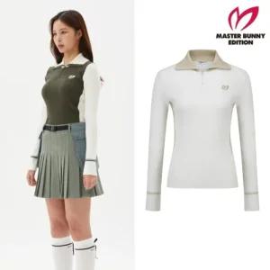 MASTER BUNNY 여성 가을 컬러 믹스 슬림 하프 집업 니트 21-D3SR205