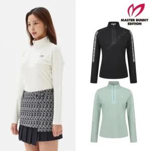 MASTER BUNNY 여성 가을 레터링 라인 하프 집업 티셔츠 21-D3TR211