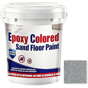 에폭시 컬러 모래 바닥 페인트, 콘크리트용 고광택 대리석 효과 코팅, 방수 미끄럼 방지 콘크리트 실내/외 사용에 적합(라이트 그레이, 32온스/1kg)