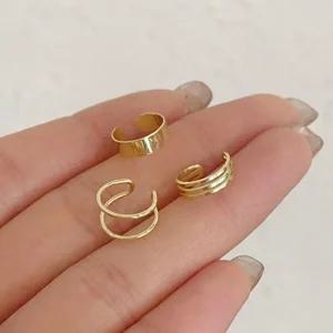 [오노마] ONM 패션 이어커프 귀안뚫는 귀걸이 3종 세트 골드