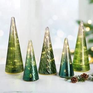 LED 글라스 트리 장식 5개 세트 크리스마스 인테리어 소품