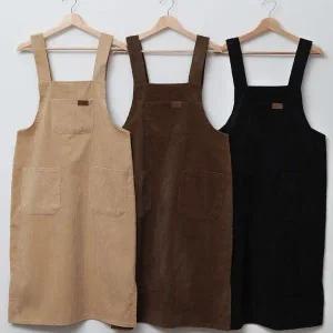 [다잇템]여성 롱가을 서스펜더 골덴 큰주머니 원피스_P408438050